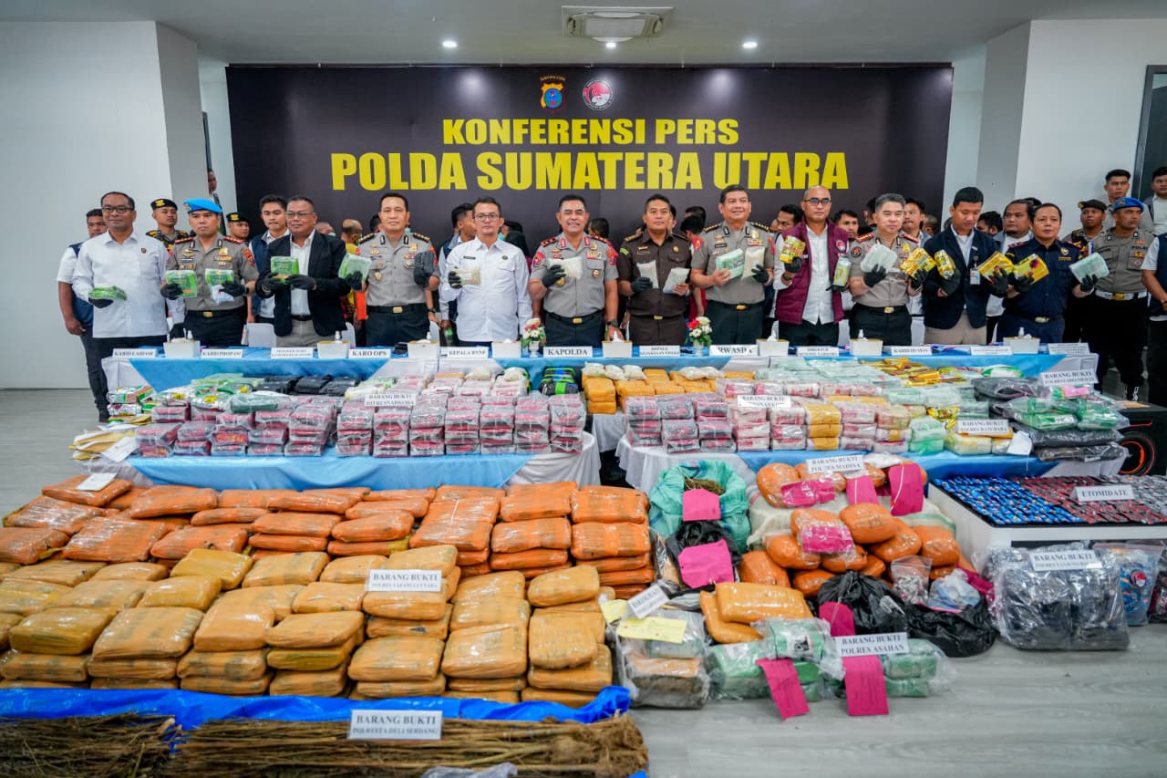 Polda Sumut Ungkap Ribuan Kasus Narkoba Dalam Waktu Enam Bulan
